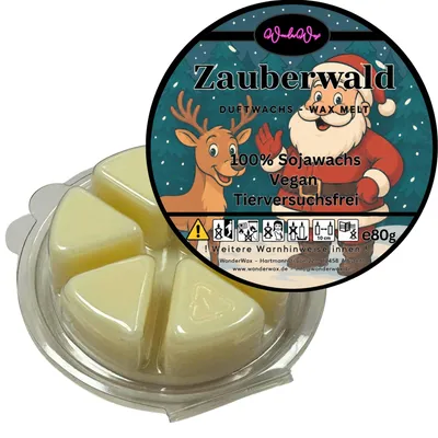 Produktbild von WonderWax Duftwachs Weihnachten Wax Melts für Duftlampe, 6 Ecken Duftmelt Wachsmelt Sojawachs Duftwachs Würfel für Raumdüfte, Wachs Duftöl Winter Indoor Schmelzen für Aromalampe Zauberwald