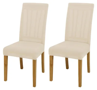 Produktbild von Dehnbarer Stuhlbezug Milchseide Beige 2er Set für Hochstuhl & Bürostuhl