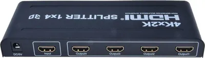 Produktbild von PremiumCord 4K HDMI Splitter 1-4 Port, Metallgehäuse, schwarz, 4Kx2K UHD