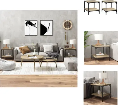 Obrázok produktu pre vidaXL Bočné stolíky 2 ks Sonoma dub 40x40x40 cm materiál na báze dreva - Konferenčné stolíky