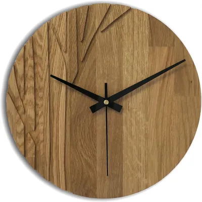 Produktbild von Moderne Eichenholz Wanduhr, große Eichenholz Wanduhr, Wohnzimmer Dekoration, echte Eichenholz Wanduhr, 40 cm