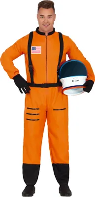 Produktbild von Astronaut Raumfahrer Kostüm Overall Orange Helm Galaxie Abenteuer Uni Karneval Fasching Party Raumanzug Uniform Space Spaceman, Größe: 48 - 50 (M) Farbe: Orange