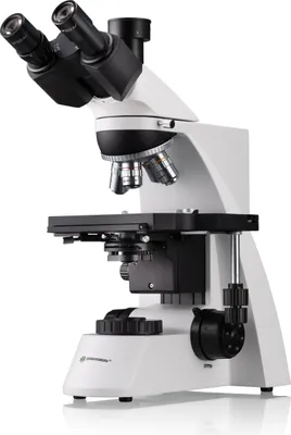 Produktbild von Bresser Durchlichtmikroskop trinokular mit planachromatischen Objektiven, 40x-1000x Vergrößerung, Köhlerscher Beleuchtung, Kreuztisch, Fototubus