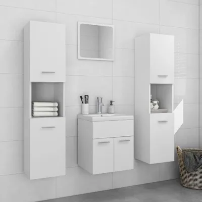 Produktbild von The Living Store Badmöbel-Set Weiß Holzwerkstoff