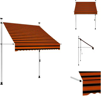 Produktbild von vidaXL Einziehbare Markise Handbetrieben 150 cm Orange und Braun -  Markisen