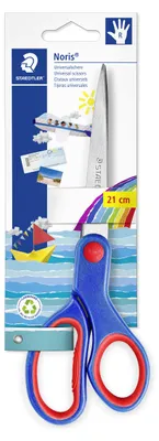 Produktbild von STAEDTLER Noris 965 Bastelschere Kartonkarte mit Schere, 21 cm Scherenblatt