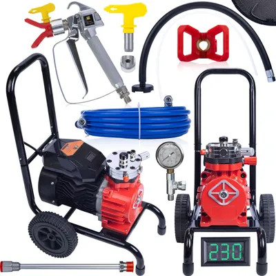 Obrázok produktu pre Rosfix Red Strong Storm 1100 RSS05 – Profesionálny Striekací Stroj na Farby 3500 W | 22 MPa | 18 l/min | Pre Vnútorné a Vonkajšie Použitie