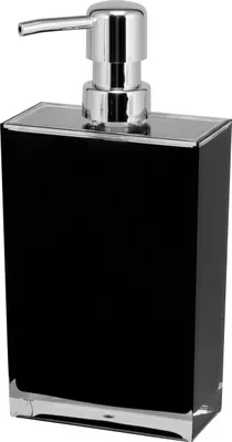 Immagine prodotto di B-goods bremermann dispenser di sapone XL con capacità di circa 500 ml, plastica quadrata, trasparente/nero