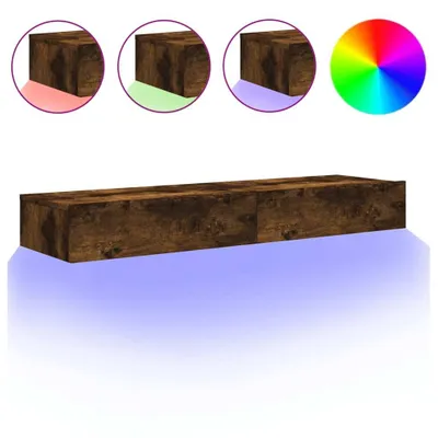 Image de Meubles TV avec lumières LED 2 pcs chêne fumé 60x35x15,5 cm