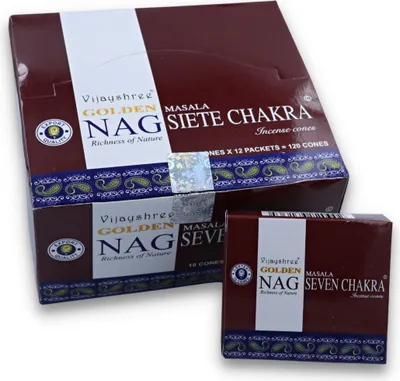 Produktbild von Räucherkegel LAVISA, Meditation, Aromatherapie, Duft, Atmosphäre für Zuhause, Satya, Goloka, Golden Nag (7 Chakra)