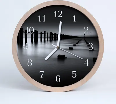 Produktbild von Holzuhr 30fi cm wanduhr - Meer Landschaft