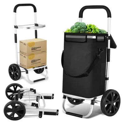 Produktbild von Bettizia Einkaufstrolley, 2 Räder, mit Kühlfach，Klappbarer Shopper