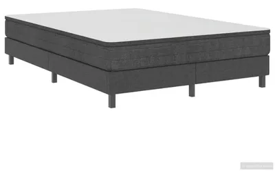 Image de vidaXL Boxspring-Bettgestell Grau Stoff 160x200 cm