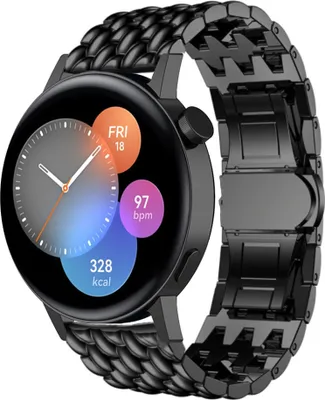 Produktbild von Strap-it Huawei Watch GT 3 42mm Drachenarmband aus Stahl (Schwarz)