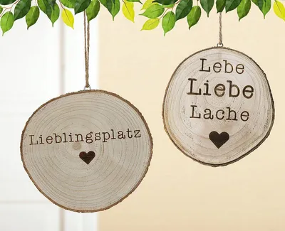 Produktbild von GILDE Holz Baumscheibe mit Spruch  Lebe Liebe Lache