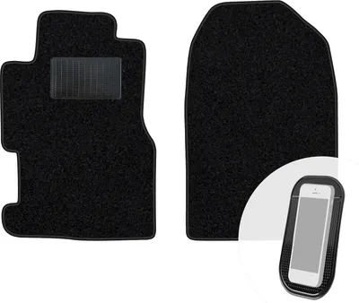 Produktbild von moto-MOLTICO Vorne Fußmatten Auto Velours Autoteppiche Schwarz Automatten Set 2-teilig passend für Honda Civic 2000-2005