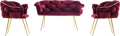 Produktbild von Hanah Home, Balon - 2105, Sofas, Pflaume, Metall, 135 x 79 x 65 cm