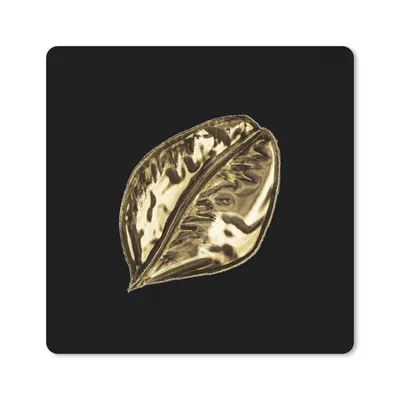 Produktbild von MuchoWow® Mauspad Mousepad Blatt - Gold - Pflanze 20x20 cm - Mousepads - Maus Mat - Pad - Mausunterlage - Desk Mat - Bureauartikeln