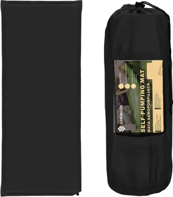 Produktbild von SPRINGOS Selbstaufblasende Isomatte für eine Person mit 1 Ventil  50 x 180 cm Liegefläche mit Komfortschaumkern Trekkingmatte Matte für Zelt Strand Festival Garten Campingbett