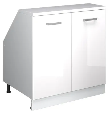 Obrázok produktu pre Šikmá skriňa Vicco Rion Biely vysoký lesk 80 x 81.6 cm s 2 dverami, korpus skrine hĺbka 60 cm, Model 60200