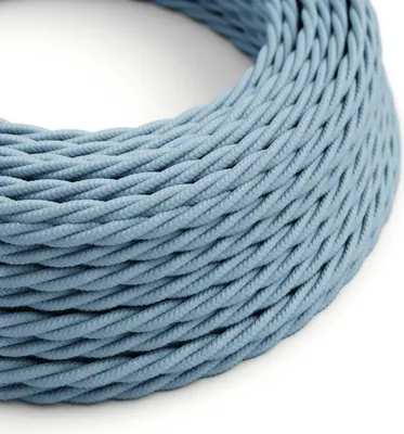 Immagine prodotto di Creative-Cables Cavo elettrico rivestito in tessuto, Blu Oceano TC53, 2 x 0,75 mm², 50 m, Cotone trecciato