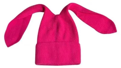 Obrázek produktu pro Pletená čepice pro dámy s králičími oušky, teplá zimní čepice typu "beanie", barva růžová, univerzální velikost