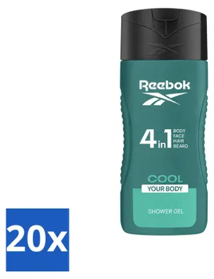Produktbild von 20 x Reebok Cool Your Body 4-in-1 Duschgel - 400 ml - Vorteilspackung - 20 Stücke