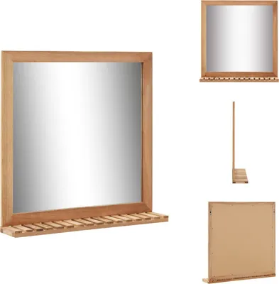 Obrázok produktu pre vidaXL Kúpeľňové zrkadlo 60×12×62 cm Orechový masív - Zrkadlo