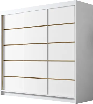 Produktbild von MIRJAN24 Schiebetürenschrank Evo VII, Kleiderschrank mit Kleiderstange, mit drei Schwebetüren, Garderobe (Farbe: Weiß)