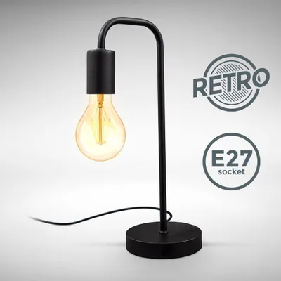 Zdjęcie produktu dla Lampa stołowa vintage lampa stołowa retro oświetlenie dekoracyjne salon korytarz Edison E27 czarny