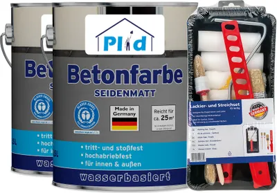 Produktbild von Plid Betonfarbe 5L Anthrazit für ca. 50m² + Anstrichset / Bodenbeschichtung