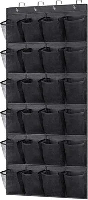 Produktbild von Schuhregal, hängender Tür-Organizer, Größe 24 Mesh-Tasche (schwarz, 150,55 cm)
