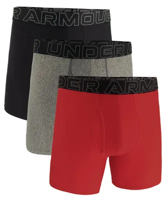 Produktbild von Under Armour Herren Performance Tech Boxerjock 15,2 cm Multipack, Red Heather Solid 3er-Pack, Small