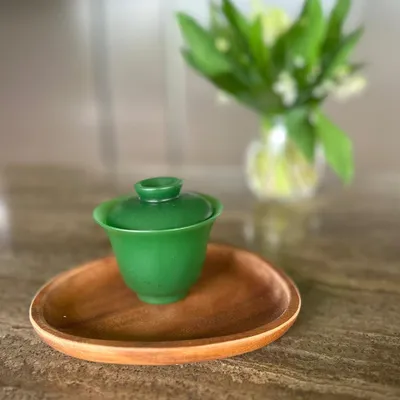 Gaiwan aus grünem Glas, 100 ml, Tee-Zubehör