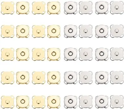 Zdjęcie produktu dla Zapięcia magnetyczne, 20 sztuk, 14 mm, metalowe, do majsterkowania, odzieży, toreb, portfeli, plecaków