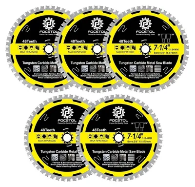 Obrázok produktu pre Kružná píla na kov, 184 mm x 15,875 mm, 5 kusov, 48 zubov, určená na oceľ, nehrdzavejúca oceľ a železné kovy