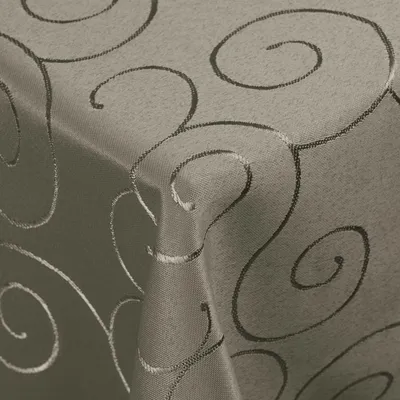 Produktbild von DecoHomeTextil Kringel Circle Tafeldecke Ornamente Damast Tischdecke Dunkelgrau Eckig 160 x 160 cm