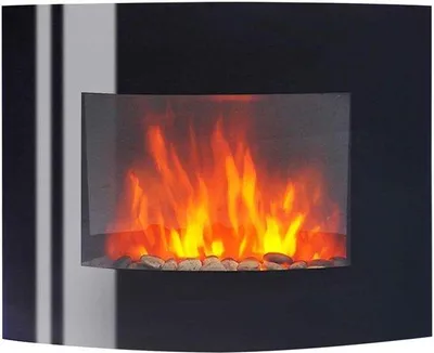 Obrázek produktu pro Elektrický nástěnný krb 2000 W, černý, 62 x 50 cm, moderní