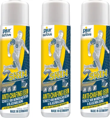 pjuractive 2SKIN Anti-Scheuern Gel 3er Set: Schutz vor Wundscheuern und Blasenbildung - 300ml