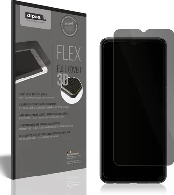 A product packaging for a screen protector is shown next to the screen protector applied to a smartphone.
