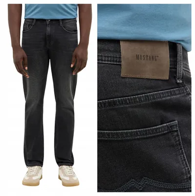 Produktbild von Mustang | Oregon Slim Fit Herrenjeans aus schwarzem Denim, Größe W31 L32
