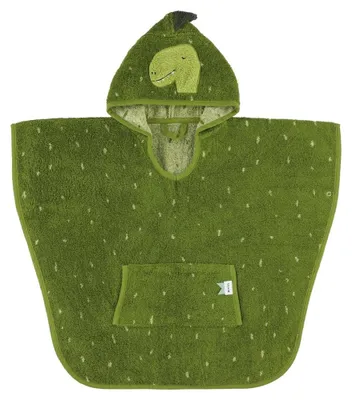 Produktbild von Trixie Poncho Kinder Mr. Dino - weiches Baumwoll-Badcape grün