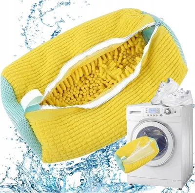 Immagine prodotto di Borsa da donna - borsa in rete per il lavaggio delle scarpe - per le scarpe da donna - per la lavatrice - per la borsa delle scarpe - in microfibra - giallo