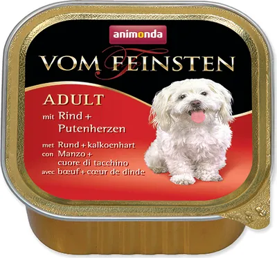 Produktbild von ANIMONDA Vom Feinsten Adult Beef and turkey heart - nassfutter für Hunde - 150g