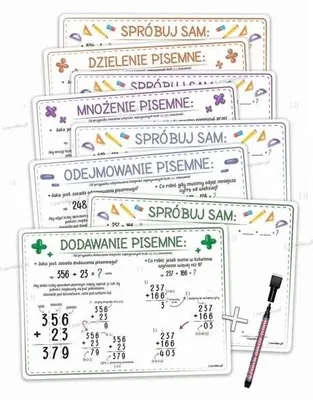 Image de Plansze edu A4 - liczenie pisemne +pisak 4 karty