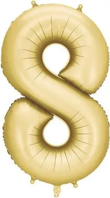 Produktbild von Folienballon Zahl „8“, 86cm, gold