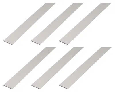 Image de Alberts, 6 barres plates en aluminium, anodisées argentées, dimensions 40 x 2 mm, longueur 2 mètres