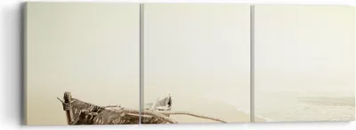 Produktbild von Bild auf Leinwand - Leinwandbild - 3 Teile - £ódŸ Wrack Meer - 90x30cm - Wand Bild - Wanddeko - Wandbilder - Leinwanddruck - Bilder - Wanddekoration - Leinwand bilder - Wandbild - CA90x30-5123
