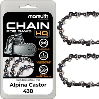 Produktbild von 2x Sägekette Kettensäge 30cm 1,3mm 3/8" 45 TG für Alpina Castor 438