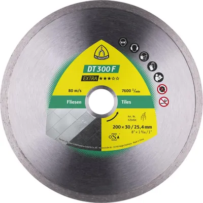 Produktbild von Klingspor DT 300 F Diamanttrennscheiben, 200 x 1,9 x 30 mm 1,9 x 7 mm, geschlossener Rand Reduzierring 25,4